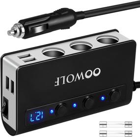img 4 attached to 🔌 Адаптер для прикуривателя OOWOLF с быстрой зарядкой 3.0: 180W 12V/24V 3-розетки с разветвителем питания и 4 портами USB - Идеально подходит для GPS, автомобильной видеокамеры, навигации, телефона, планшета и многого другого!