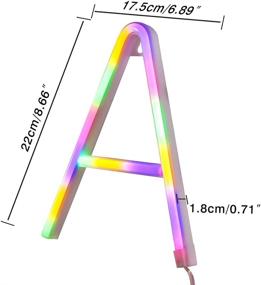 img 2 attached to Neon Light Up Letter Signs, Colorful Marquee Letter Lights for Christmas Decor, Birthday Party, Bar, Valentine’s Day Decorations – Includes 2 Sticky Hooks - Color Letter (A)