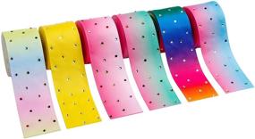 img 4 attached to 💎 Sparkling Glitter Stone Grosgrain Ribbons with Rhinestones - Perfect for DIY Hair Accessories, Gift Packaging, Party Decorations, and Weddings