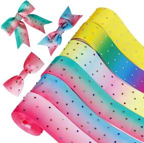 img 3 attached to 💎 Sparkling Glitter Stone Grosgrain Ribbons with Rhinestones - Perfect for DIY Hair Accessories, Gift Packaging, Party Decorations, and Weddings