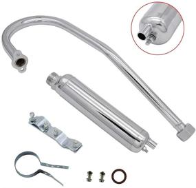 img 2 attached to FLYPIG Silver Muffler Exhaust Pipe for 66CC 80CC 2-Stroke Motorized Bicycle Engine