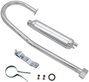 img 4 attached to FLYPIG Silver Muffler Exhaust Pipe for 66CC 80CC 2-Stroke Motorized Bicycle Engine