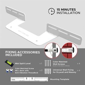 img 3 attached to 🔊 Белый настенный кронштейн для Sonos Beam со всем необходимым для монтажа - дизайн для Великобритании [совместим с поколением 2], легко повесьте свой саундбар.