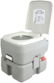 img 4 attached to СеренЛайф Портативный уличный туалет: сумка для переноски, индикатор уровня, трехступенчатый слив для кемпинга, катания на лодке и путешествий