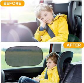 img 1 attached to 🌞 EcoNour Car Side Window Shade 20x12 (4 Pack) - Baby and Pet Friendly Sun Shade for Complete Infant Protection - Blocks 97% UV Rays & Heat - Rear Window Sun Blocker for Cars