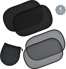 img 4 attached to 🌞 EcoNour Car Side Window Shade 20x12 (4 Pack) - Baby and Pet Friendly Sun Shade for Complete Infant Protection - Blocks 97% UV Rays & Heat - Rear Window Sun Blocker for Cars