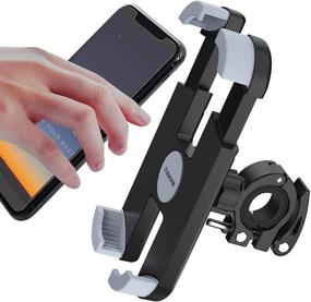 img 4 attached to THIKPO Bike Phone Mount: Secure & Shockproof Silicone Pad, 360° Rotation, Fits 4.7-6.8 inch Phones, Sturdy & Wide Clamp