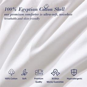 img 2 attached to 🛏️ L LOVSOUL Queen Comforter: 1200 Thread Count 100% Egyptian Cotton Duvet Insert with Goose Down Fiber - All Season, Corner Tabs, 700+Fill Power - 90x90 Inches