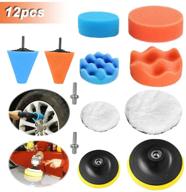 🚗 huston lowell 12pcs 3"/5" polishing pads sponge buffing pads waxing pads + m10 drill adapter - ideal for car polisher logo