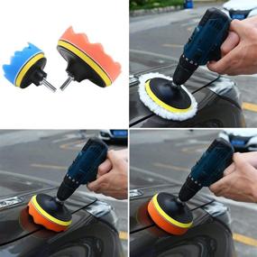 img 1 attached to 🚗 Huston Lowell 12PCS 3"/5" Polishing Pads Sponge Buffing Pads Waxing Pads + M10 Drill Adapter - Ideal for Car Polisher