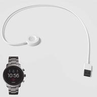 🔌 kissmart charger for fossil gen 4/5 - replacement cable cord for explorist hr/venture hr/sport, garrett hr/carlyle/julianna smartwatches (white) logo