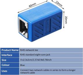 img 2 attached to 💙 10 шт. RJ45 адаптер: Ethernet удлинитель для сетевого кабеля Cat7/Cat6/Cat5e/Cat5 Женский-Женский (Голубой)