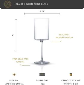 img 3 attached to 🍷 Exquisite JoyJolt White Wine Glasses – Claire Collection, Set of 2 – Premium Crystal Glasses for an Ultra-Elegant Experience – Perfect for Home Bar, Kitchen, Restaurants – Crafted in Europe