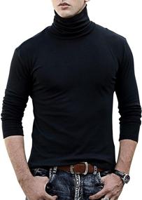 img 4 attached to 🔥 TUPARKA Turtleneck Sleeve Thermal T Shirt: Ultimate warmth and style