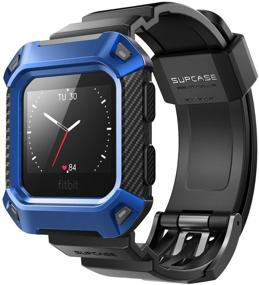 img 4 attached to 🦄 Blue SUPCASE Fitbit Blaze Bands with Protective Case, [Unicorn Beetle Pro] Rugged Case Strap Bands for Fitbit Blaze Fitness Smart Watch