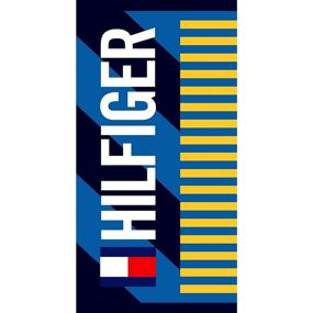 img 2 attached to 🏖️ Tommy Hilfiger Blue Beach Towel - Caution: 100% Cotton, 36" Width x 70" Length