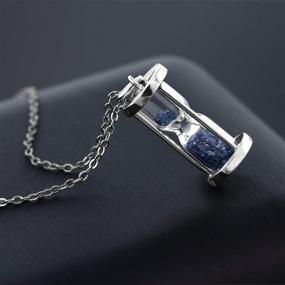 img 3 attached to 925 Sterling Silver Genuine Blue Diamond Dust Hourglass Pendant Necklace - Gem Stone King (0.50 Ct, 18 Inch Chain) | Improved SEO