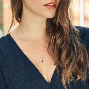 img 1 attached to 925 Sterling Silver Genuine Blue Diamond Dust Hourglass Pendant Necklace - Gem Stone King (0.50 Ct, 18 Inch Chain) | Improved SEO