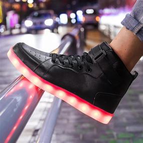 img 2 attached to Wajin LED Light Up Shoes: High Top Sneakers for Kids - 👟 USB Charging, Flashing Luminous Design - Perfect Gift for Boys, Girls & Toddlers