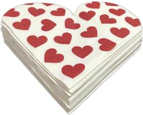 img 3 attached to ❤️ Romantic Red Heart-Shaped Cocktail Napkins for Wedding, Birthday and Party Decor - Pack of 100