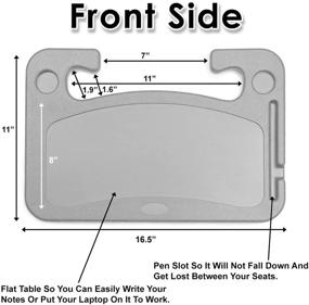 img 2 attached to 🚗 Lebogner автомобильный столик для рулевого колеса: удобный столик для путешествий с ноутбуком, планшетом и едой, идеальный подарок для частых путешественников - серый.