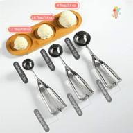 🍪 tuilful cookie scoop set - stainless steel ice cream scoops with trigger - set of 3 scoops for baking - large, medium & small sizes for cookies, ice cream, cupcakes, muffins, meatballs logo