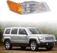 nifeida front right passenger side led side marker lamp replacement for jeep patriot 2007-2016 - incandescent clear lens parking light logo