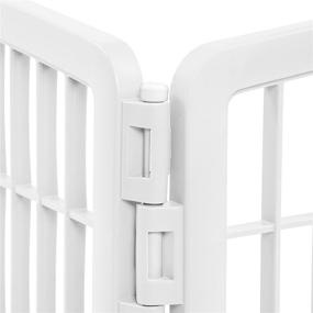 img 1 attached to 🐶 IRIS USA 24-inch Exercise 4-Panel Pet Playpen - Doorless, White (585602)