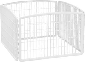 img 4 attached to 🐶 IRIS USA 24-inch Exercise 4-Panel Pet Playpen - Doorless, White (585602)