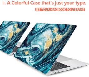 img 1 attached to 📦 TwoL Abstract Ocean Ultra Slim Hard Shell Case: Gradient Blue Cover, Keyboard Skin & Screen Protector for 2018-2020 MacBook Air 13 inch A2337 M1 A1932 A2179