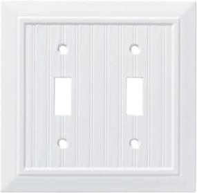 img 4 attached to Pure White Classic Beadboard Double Switch Wall Plate/Cover by Franklin Brass (Model W35268-PW-C)