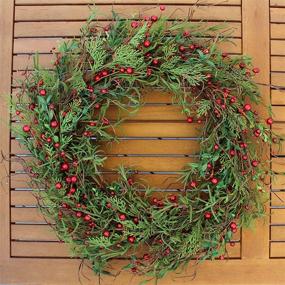img 2 attached to Winter Berry Wreath 22 Inch by The Wreath 🎄 Depot - Perfect for Winter Decor, Includes White Gift Box