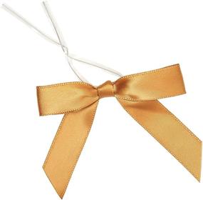 img 4 attached to 🎁 Gold Ribbon Gift Wrapping Twist Tie Bows for Crafts - 100 Pack (2.5 x 3 Inches)