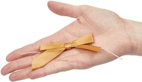 img 1 attached to 🎁 Gold Ribbon Gift Wrapping Twist Tie Bows for Crafts - 100 Pack (2.5 x 3 Inches)