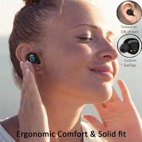 img 1 attached to 🎧 eleror T1 Мини Подс - Беспроводные наушники True Wireless с премиальным звуком, индикатором LED, умным сенсорным управлением, микрофоном, водонепроницаемостью, зарядным кейсом с петлей - розовое золото.