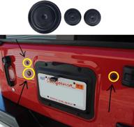🚗 rubber tailgate plugs set for jeep wrangler jk tramp stamp spare tire carrier delete - upper bound 3 - fits 2007-2019 models logo