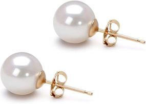 img 4 attached to Elegant Pearls Earring Setting for Girls' Jewelry – Cultured Earrings