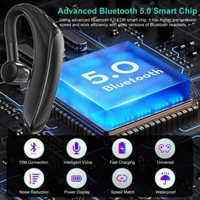 img 3 attached to 🎧 BAVNCO Беспроводная гарнитура с Bluetooth 5.0 - Шумоподавляющая гарнитура для работы, спорта, грузчиков и вождения (черный)