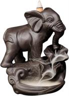 🐘 handmade ceramic incense holder - elephant figurine backflow incense burner, home decor gift statue ornaments logo