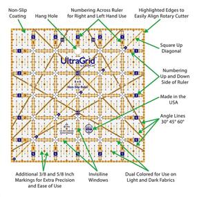 img 3 attached to QuiltCut UltraGrid: Набор из 7 частей начального набора американских ненаборных ковровых правителей