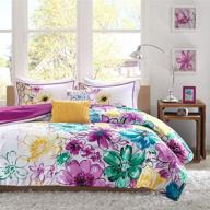 🌸 intelligent design comforter set olivia: vibrant floral teen bedding for girls bedroom full/queen-blue logo