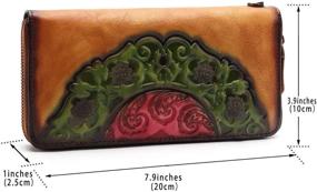 img 1 attached to Vintage Embossed Leather Wristlet: Handmade Women's Handbags & Wallets in Wallets Collection