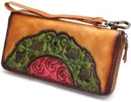 vintage embossed leather wristlet: handmade women's handbags & wallets in wallets collection logo