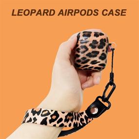 img 1 attached to 🐆 Стильный чехол MOLOVA для AirPods с леопардовым принтом, помпоном и ремешком - защитный жесткий чехол с брелоком в виде мехового шарика для женщин, девочек и подростков - совместим с AirPods 2/1.