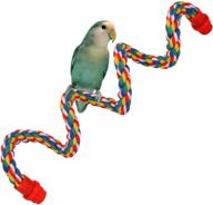 🦜 bird rope perch cozy cotton spiral bungee swing climbing ladder for bird cage parrot toy, easily adjustable and flexible logo