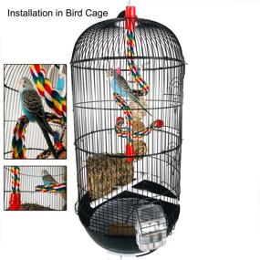 img 1 attached to 🦜 Bird Rope Perch Cozy Cotton Spiral Bungee Swing Climbing Ladder for Bird Cage Parrot Toy, Easily Adjustable and Flexible