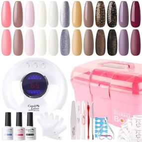img 4 attached to 💅 Набор гель-лака для ногтей - Candy Lover 10 мл винтажные цвета с лампой 36 Вт, базовым и верхним покрытием, матовым верхним покрытием - набор гель-лака для ногтей UV/LED - аксессуары для лета и осени - бесплатная стартовая подарочная коробка - SK-05