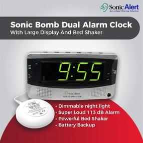 img 3 attached to ⏰ Звуковой сигнал сигнализации Sonic Alert SB200SS: яркий пробуждающий будильник с резервным источником питания и многоцветным дисплеем