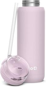 img 2 attached to 💕 Hello Cooper 22 oz Cashmere Pink Stainless Steel Water Bottle with Silicone Straw, Vacuum Insulated