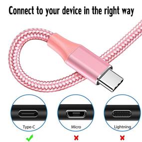 img 3 attached to Высококачественный USB C-кабель 6 футов 2 шт. для Samsung Galaxy и других устройств - быстрая зарядка типа C для различных устройств.